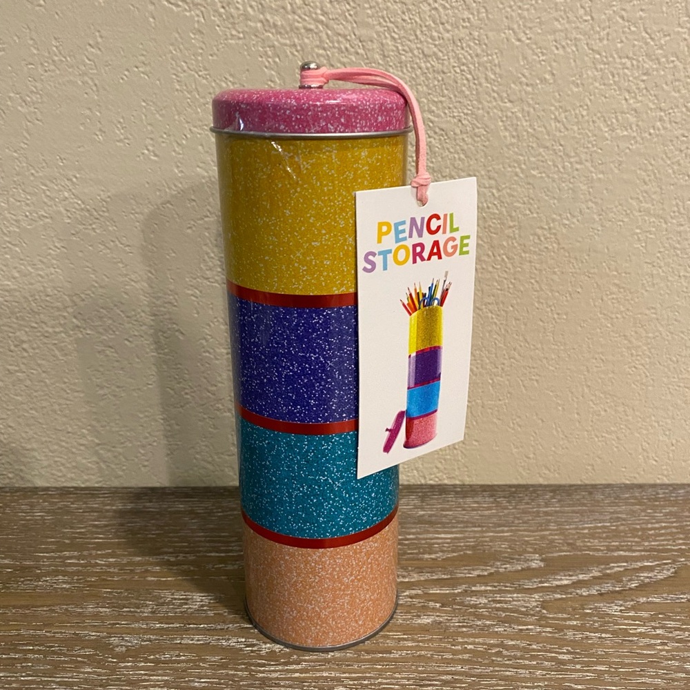 Target Bullseye Playground Pencil Storage Tin / Target Pencil Holder
